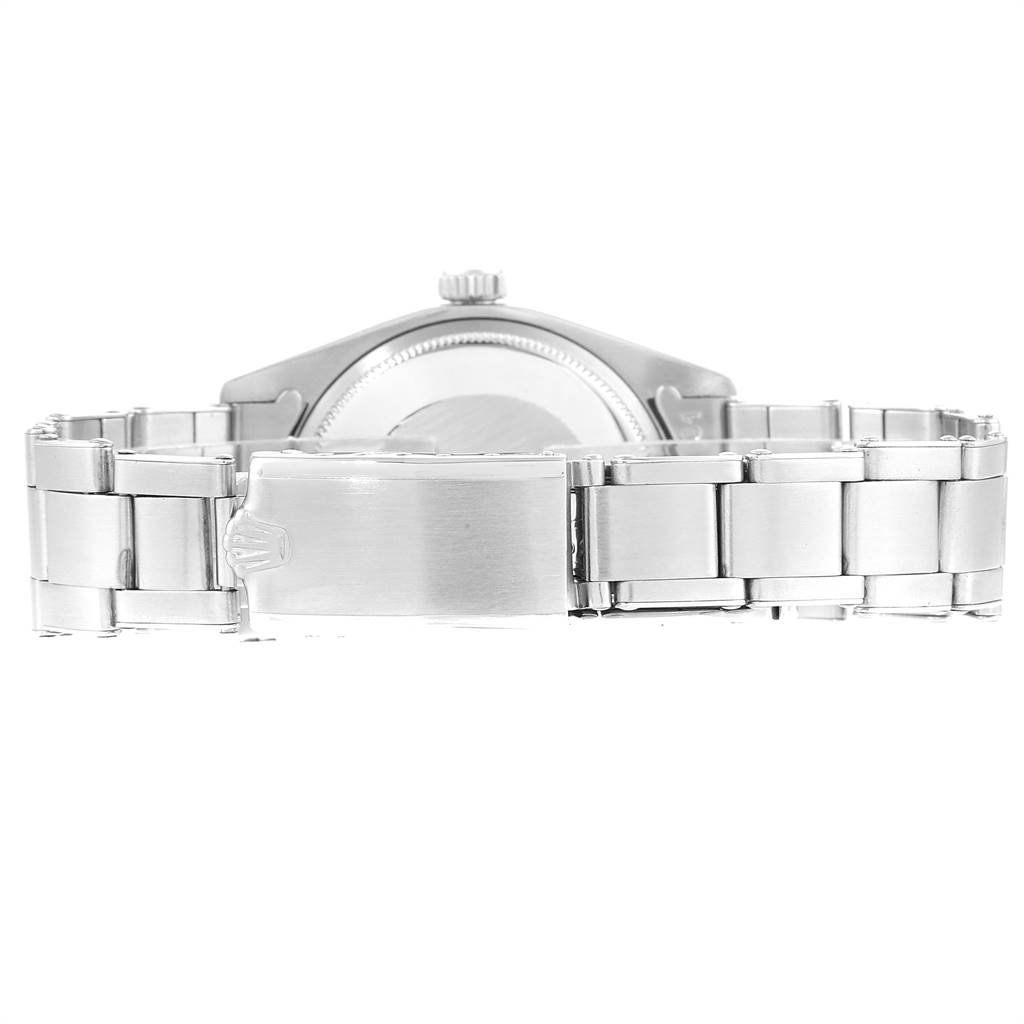 This image shows the back view of the bracelet and clasp of a Rolex Vintage Collection 1500 Men's Stainless Steel Blue Dial 1500 Men's Stainless Steel Blue Dial model.