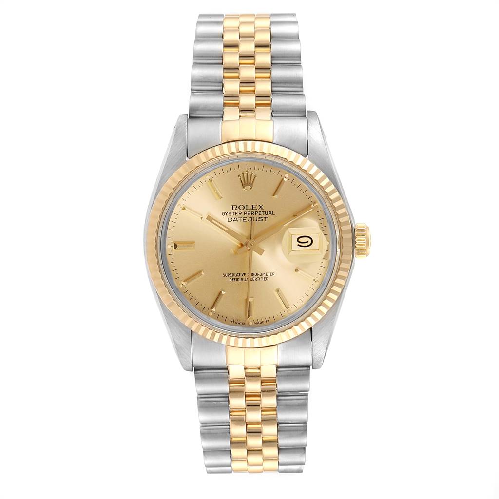 Rolex Datejust 36 Steel Yellow Gold Vintage Mens Watch 16013 ...