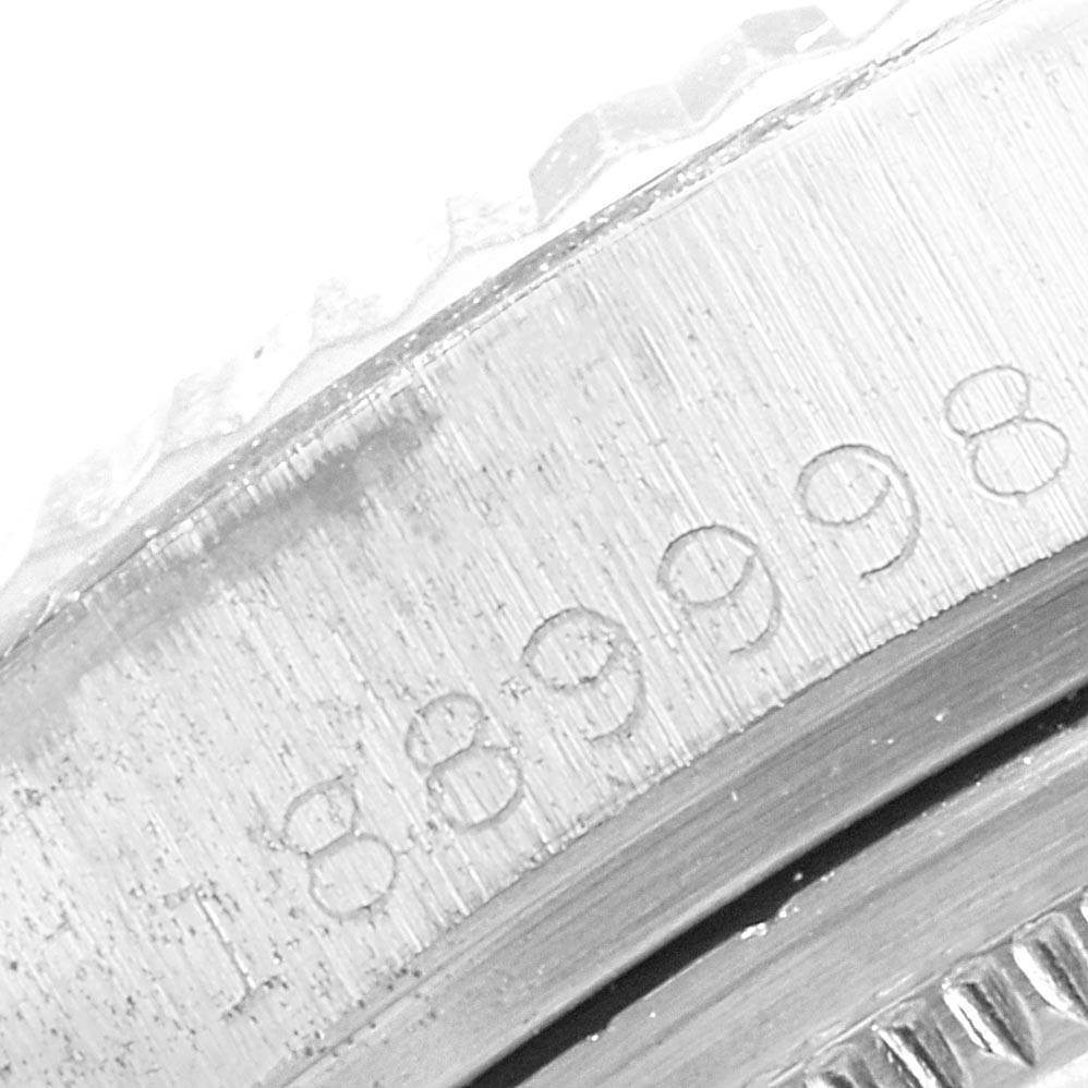 This close-up image shows the serial number engraved on a Rolex Vintage Collection 1601 Men's Stainless Steel Blue Dial 1601 Men's Stainless Steel Blue Dial model's watch case.