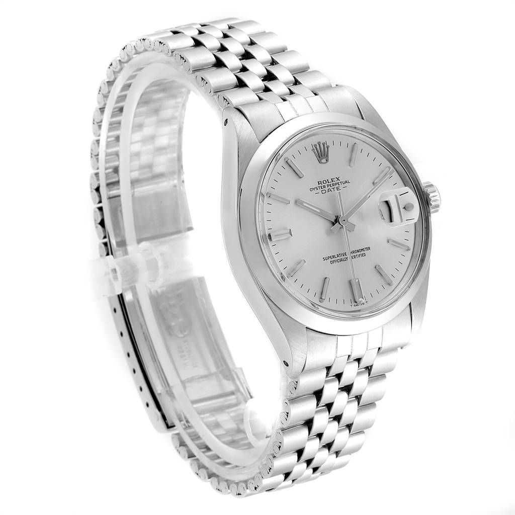 Rolex Date Silver Dial Jubilee Bracelet Vintage Mens Watch 1500 ...