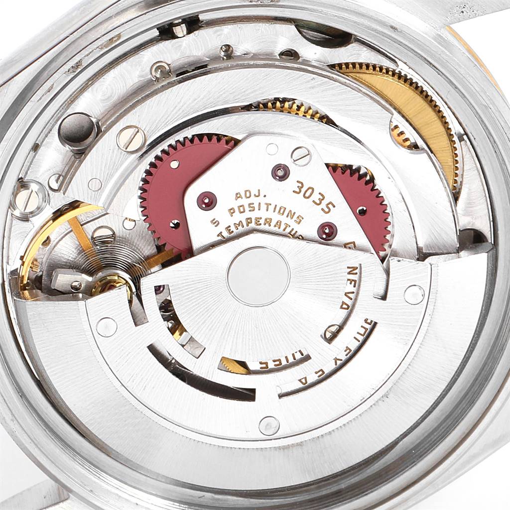 This image displays the intricate inner mechanical movement of the Rolex Vintage Collection 16013 Men's Stainless Steel Brown Dial 16013 Men's Stainless Steel Brown Dial watch, viewed from the back.