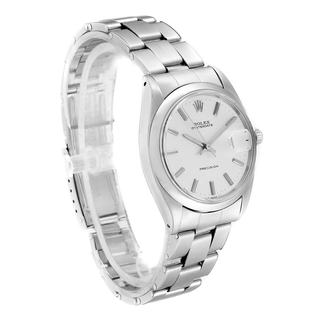 The Rolex Vintage Collection 6694 Men
s Stainless Steel Silver Dial 6694 Men
s Stainless Steel Silver Dial watch is shown at a slight angle, highlighting the dial, bezel, and metal bracelet.