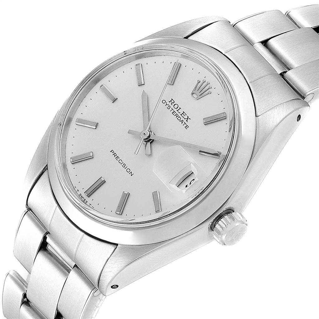 The Rolex Vintage Collection 6694 Men
s Stainless Steel Silver Dial 6694 Men
s Stainless Steel Silver Dial model is shown at an angled top view, displaying its dial, hands, crown, and bracelet links.