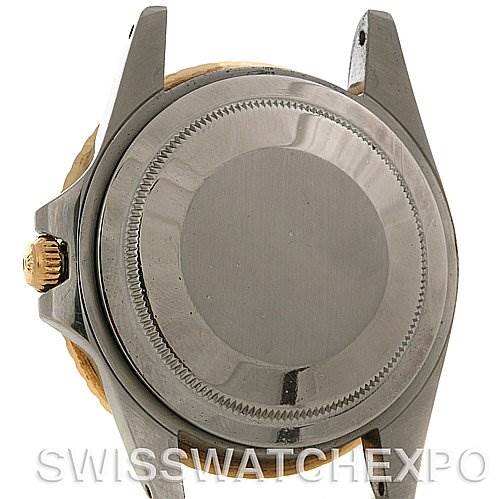 This is the back case and partial side view of a Vintage Collection model by Rolex.