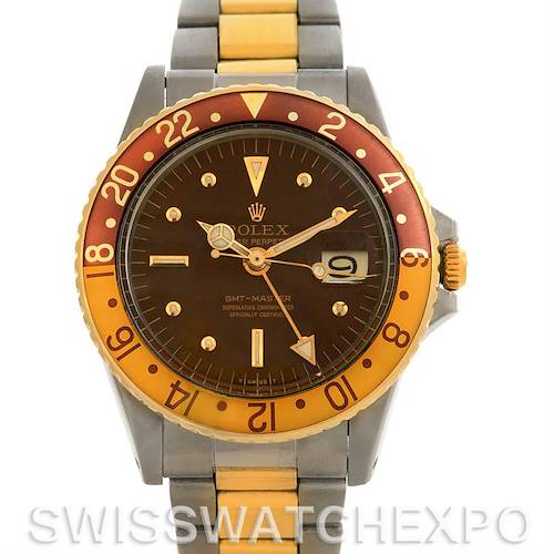 Photo of Rolex GMT Master Vintage Steel and 18K Gold Nipple Dial Watch 1675