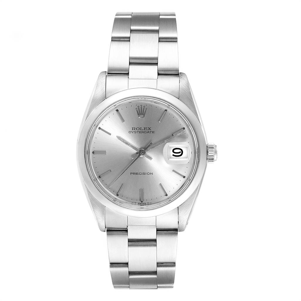 The Rolex Vintage Collection 6694 Men
s Stainless Steel Silver Dial 6694 Men
s Stainless Steel Silver Dial watch is shown from the front, displaying the dial, date window, and bracelet.