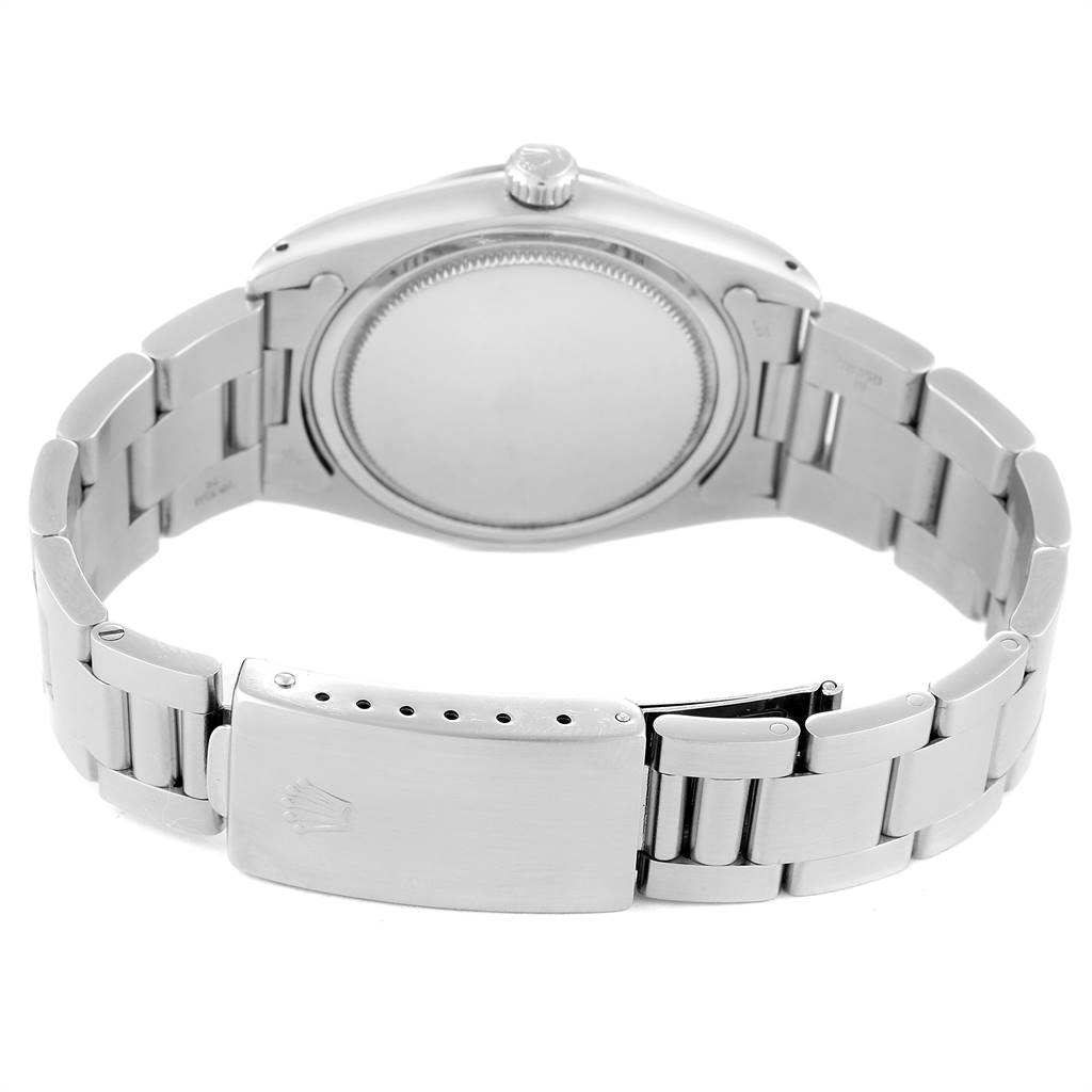 This image shows the back casing and clasp of a Rolex Vintage Collection 6694 Men
s Stainless Steel Silver Dial 6694 Men
s Stainless Steel Silver Dial watch, with the bracelet fully visible.
