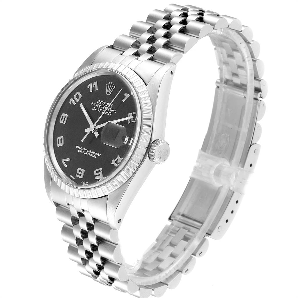 The Rolex Vintage Collection 16030 Men's Stainless Steel Grey Dial 16030 Men's Stainless Steel Grey Dial model is shown from a front-side angle, highlighting the dial, crown, and bracelet.