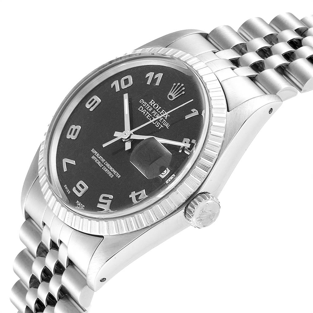 The image shows a Rolex Vintage Collection 16030 Men's Stainless Steel Grey Dial 16030 Men's Stainless Steel Grey Dial model watch at an angled view, highlighting the dial, crown, and part of the bracelet.