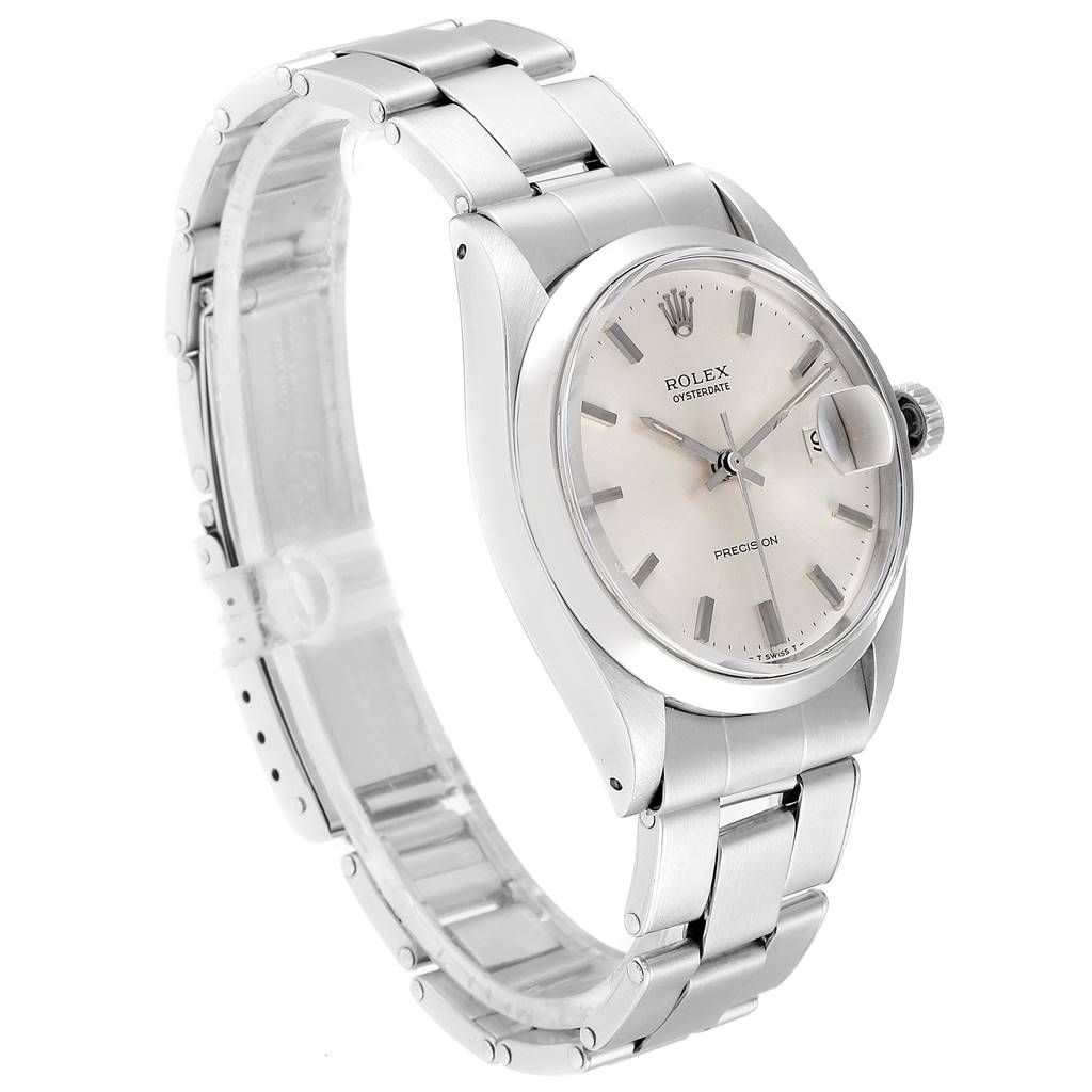 The Rolex Vintage Collection 6694 Men
s Stainless Steel Silver Dial 6694 Men
s Stainless Steel Silver Dial watch is shown at a three-quarter angle, displaying the face, bracelet, and crown.