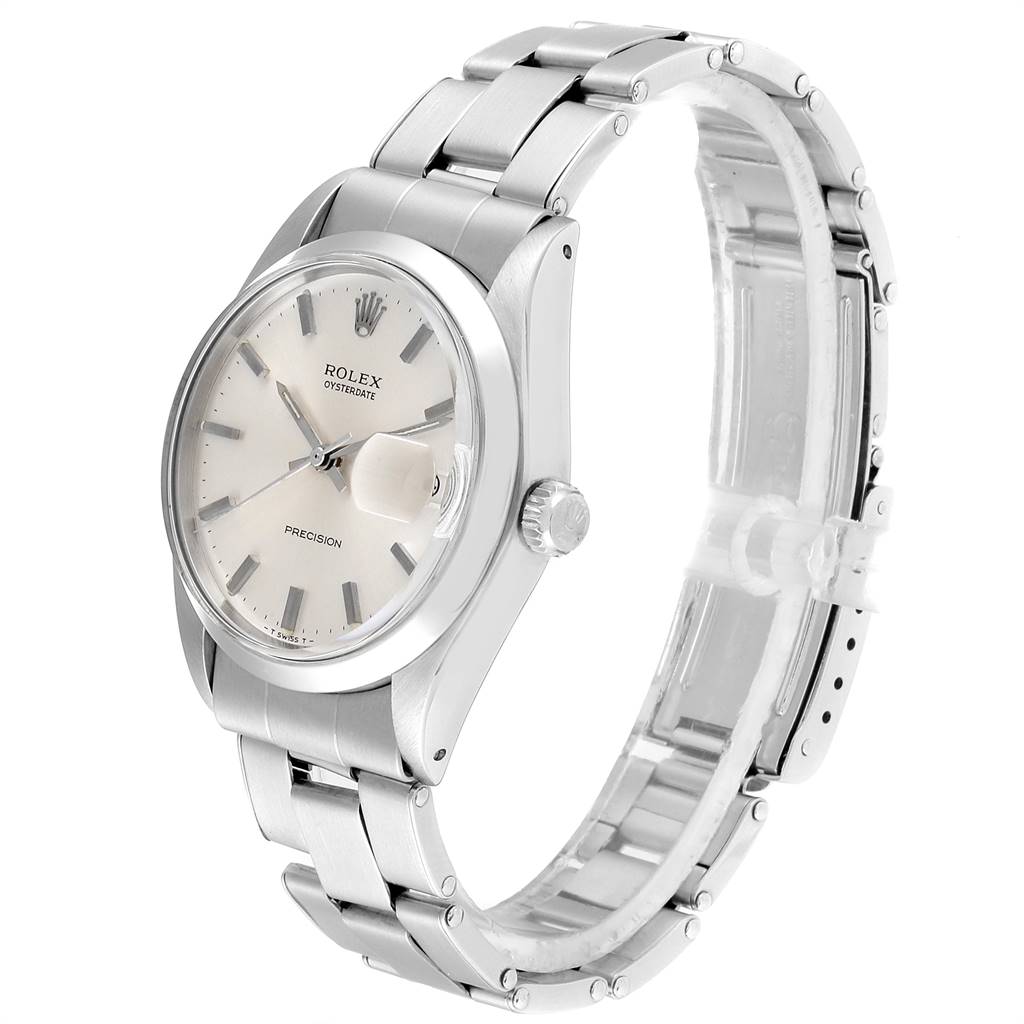 The Rolex Vintage Collection 6694 Men
s Stainless Steel Silver Dial 6694 Men
s Stainless Steel Silver Dial watch is shown at a three-quarter angle, displaying the dial, case, bezel, crown, and bracelet.