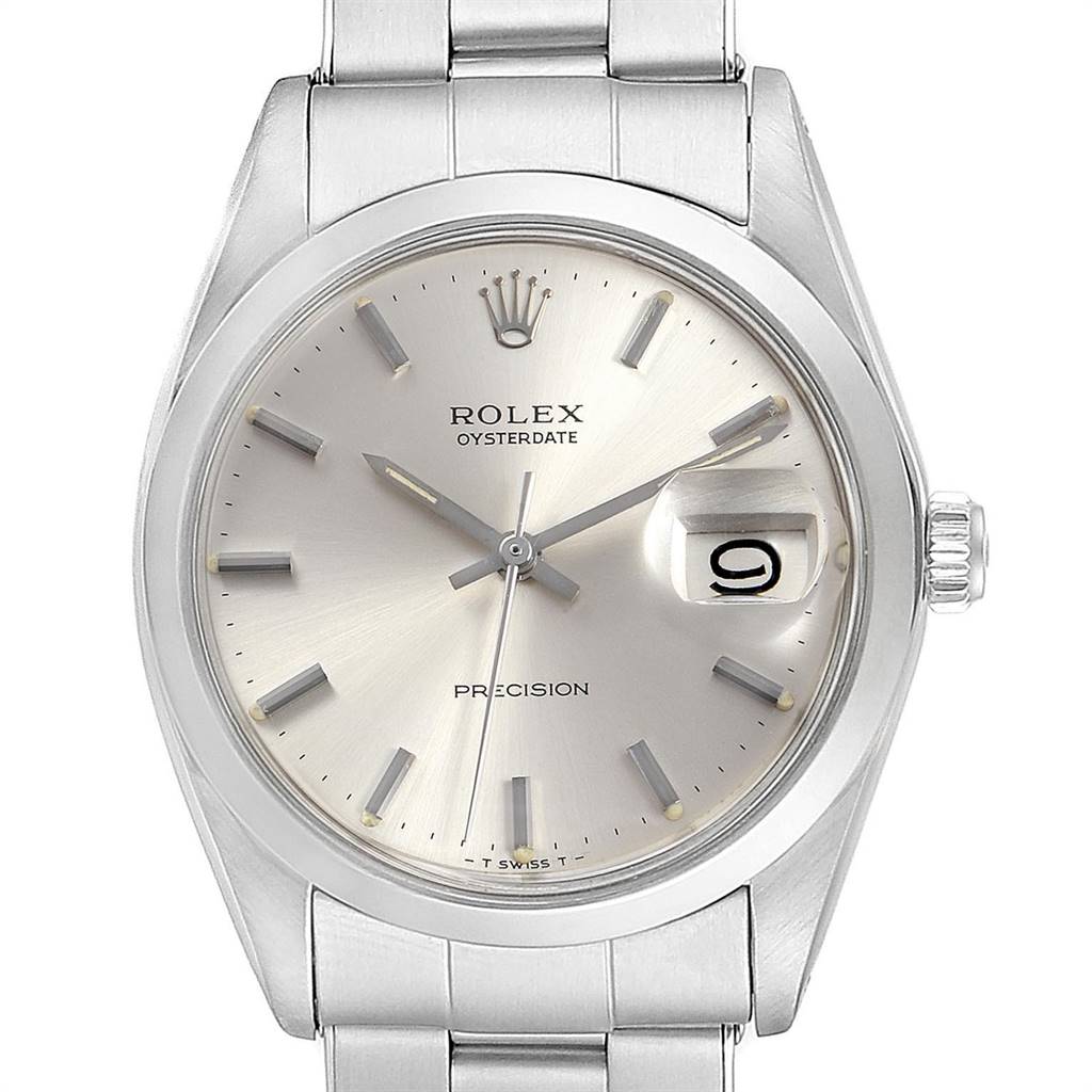 Rolex OysterDate Precision Silver Dial Steel Vintage Mens Watch 6694 ...