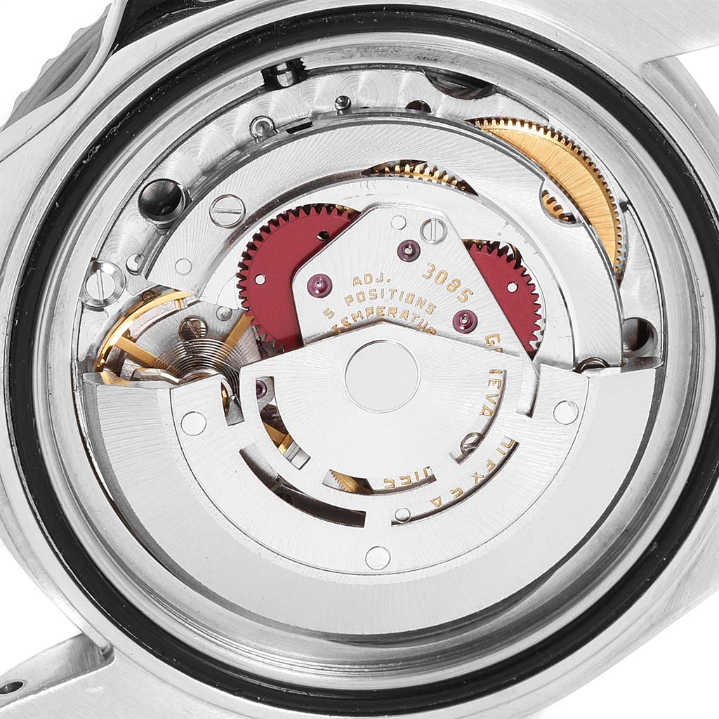 The image shows the internal mechanical movement of a Rolex Vintage Collection 16760 Men
s Stainless Steel Black Dial 16760 Men
s Stainless Steel Black Dial watch.