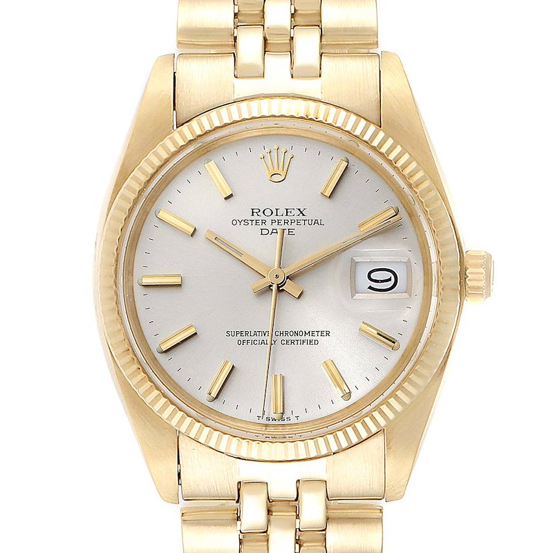 Rolex Date Yellow Gold Jubilee Bracelet Vintage Mens Watch 1503 Box SwissWatchExpo