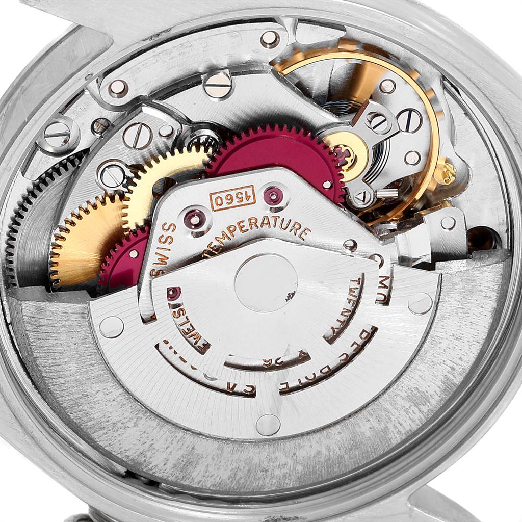 This image shows the internal mechanics of the Rolex Vintage Collection 1003 Men
s Stainless Steel Silver Dial 1003 Men
s Stainless Steel Silver Dial model watch from a back view angle.