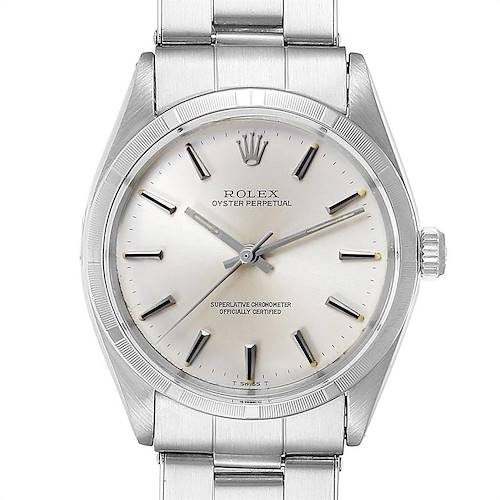 Photo of Rolex Oyster Perpetual Silver Dial Vintage Steel Mens Watch 1003