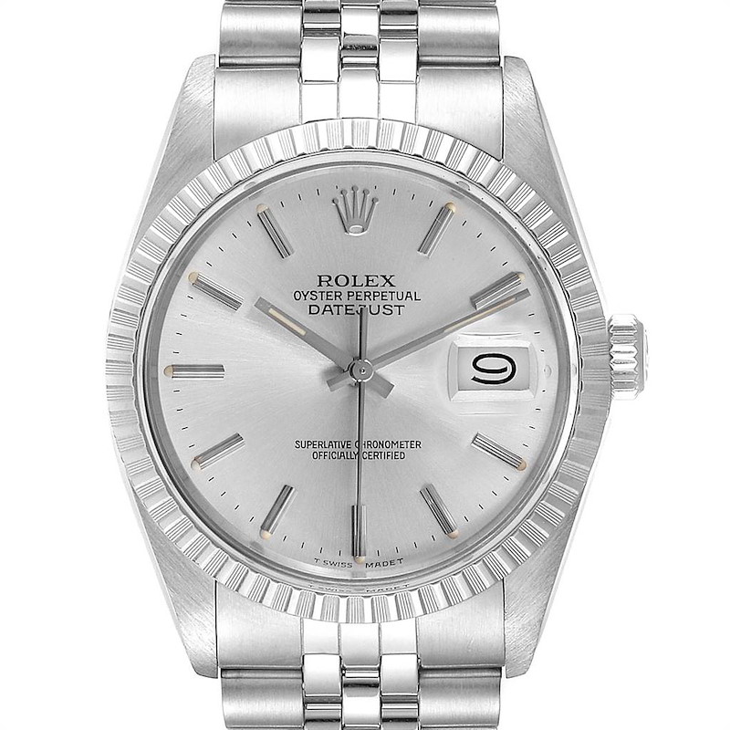 Rolex Datejust 36mm Silver Dial Steel Vintage Mens Watch 16030 SwissWatchExpo