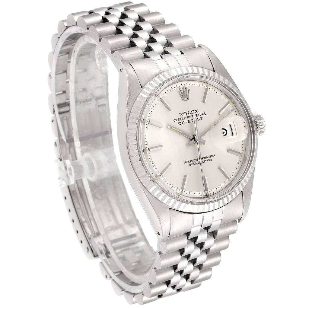 The image shows a Vintage Collection Rolex watch from a three-quarter angle, highlighting its face, bezel, and bracelet.