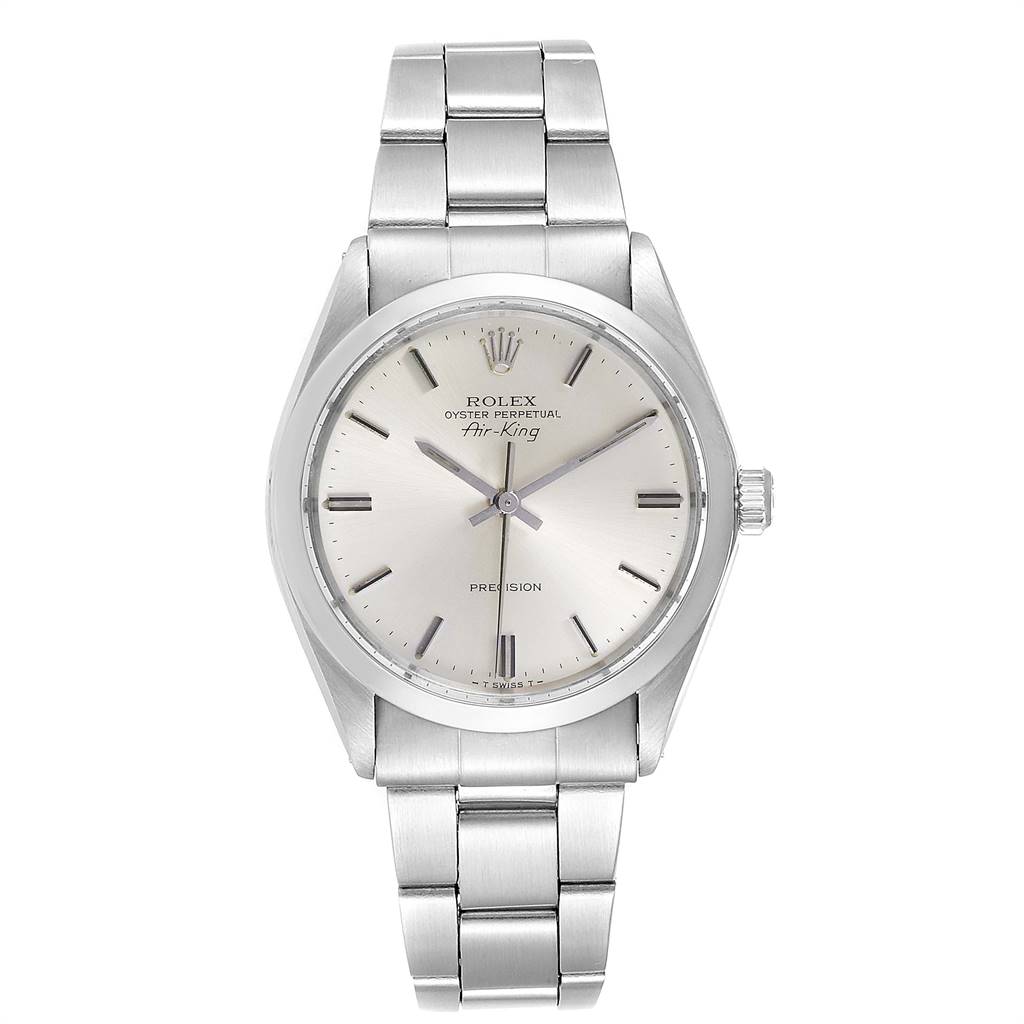 Rolex Air King Vintage Stainless Steel Silver Dial Mens Watch 5500 ...