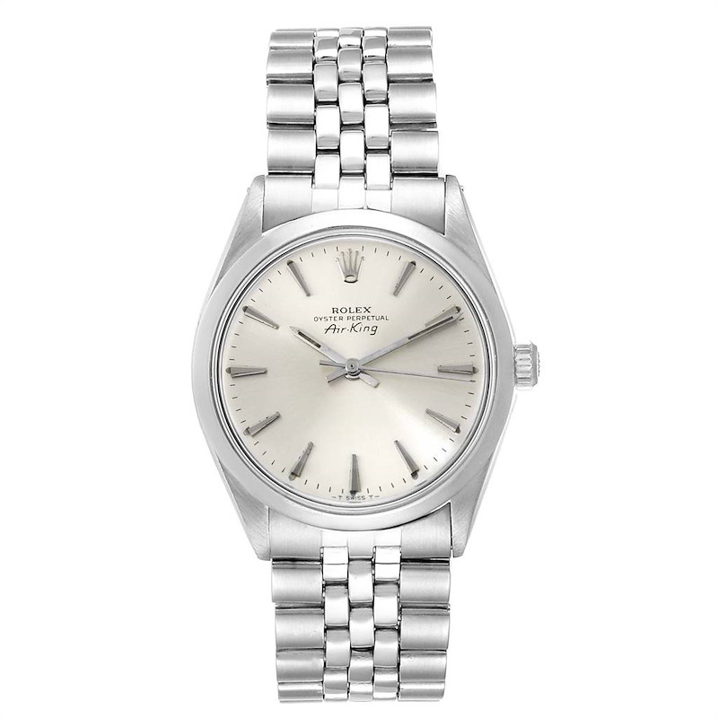 Rolex Air King Vintage Stainless Steel Silver Dial Mens Watch 5500