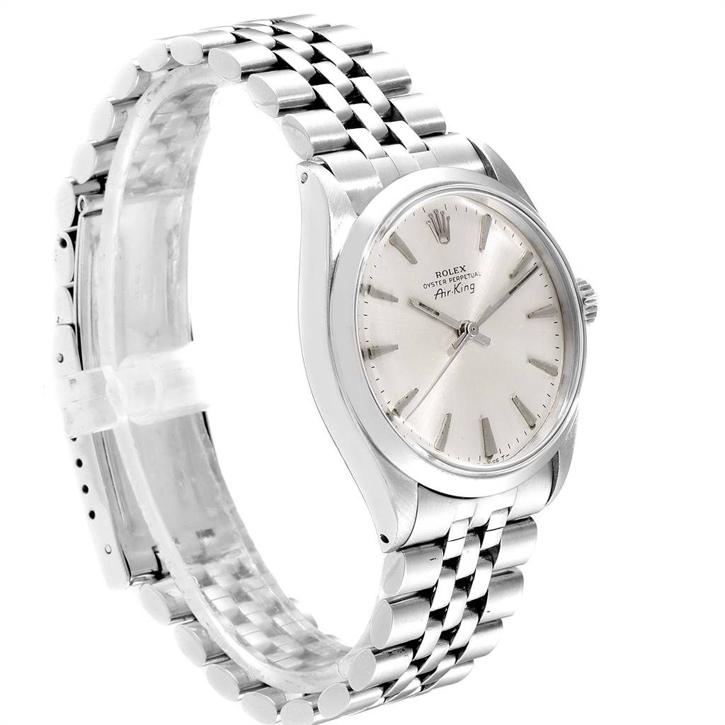 The Rolex Vintage Collection 5500 Men
s Stainless Steel Silver Dial 5500 Men
s Stainless Steel Silver Dial model watch is shown at a three-quarter angle, displaying the case, dial, crown, and bracelet.