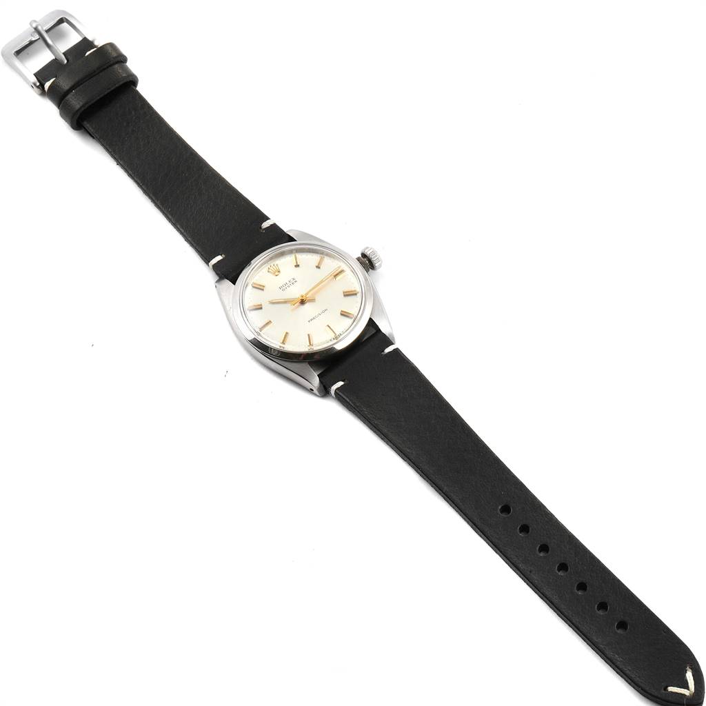 The Rolex Vintage Collection 6426 Men
s Stainless Steel Silver Dial 6426 Men
s Stainless Steel Silver Dial watch is shown flat, displaying the face, strap, buckle, and crown.