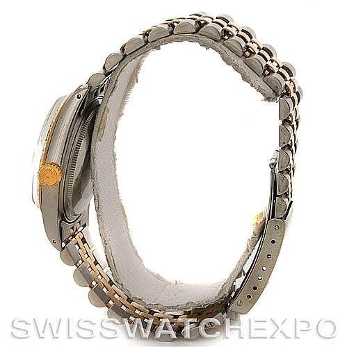 The image shows a side view of the Rolex Vintage Collection 16013 Men's Stainless Steel Blue Dial 16013 Men's Stainless Steel Blue Dial model, highlighting the bracelet, crown, case, and buckle.