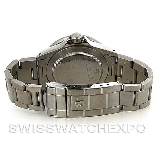 This image shows the back case and bracelet of a Rolex Vintage Collection 1665 Men's Stainless Steel  1665 Men's Stainless Steel  model watch.