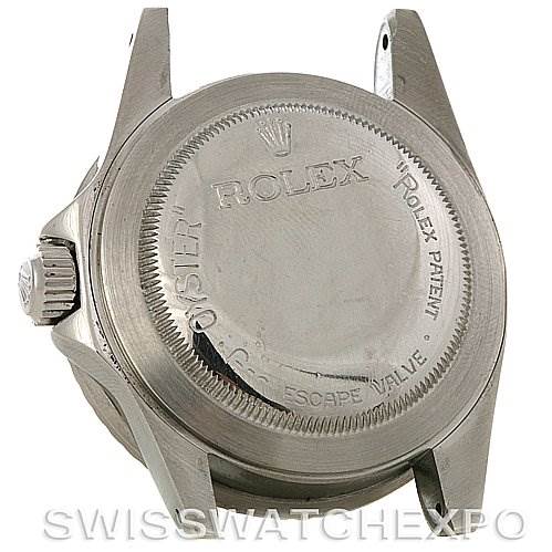 The image shows the back side of a Rolex Vintage Collection 1665 Men's Stainless Steel  1665 Men's Stainless Steel  watch case, focusing on the case back and crown.