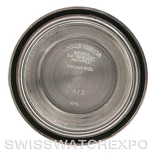 The image shows the inside of the case back of a Vintage Collection Rolex watch, labeled with model number 5513 and other details.