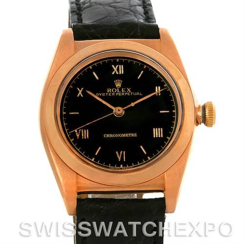 Photo of Rolex Vintage Bubbleback 18K Rose Gold Watch 3131