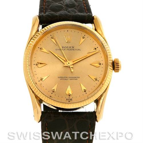 Photo of Rolex Vintage 14K Yellow Gold Bombe Lugs Watch 1011