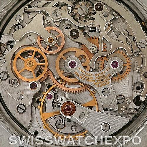 This image shows the internal mechanical movement of a Rolex Vintage Collection 6263 Men
s Stainless Steel Black Dial 6263 Men
s Stainless Steel Black Dial model taken from the back.