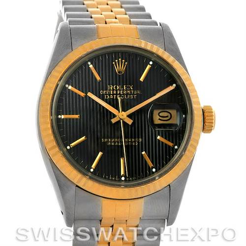 Photo of Rolex Datejust Vintage Mens Stainless Steel 18K Yellow Gold Watch 16013
