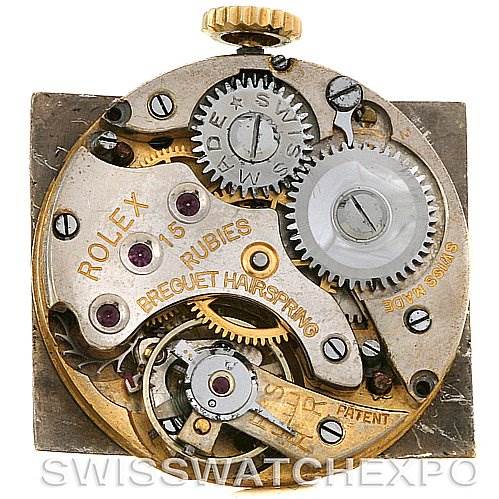 This image shows the internal mechanism of the Vintage Collection model by Rolex from a top-down angle.