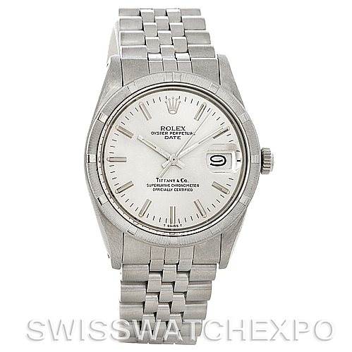 The Rolex Vintage Collection 15010 Men's Stainless Steel White Dial 15010 Men's Stainless Steel White Dial watch is shown from a front angle, displaying the dial, bezel, case, bracelet, and crown.