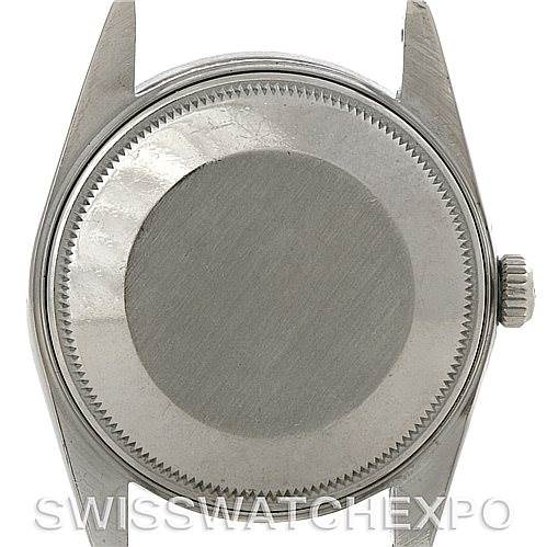 The image shows a front-facing view of the Rolex Vintage Collection 15010 Men's Stainless Steel White Dial 15010 Men's Stainless Steel White Dial watch case without the band, showcasing the bezel and crown.