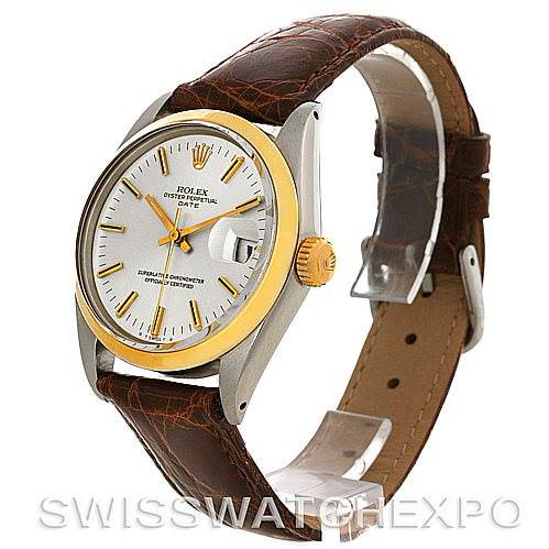 Rolex Oyster Perpetual Date Vintage Steel and 14K Yellow Gold Watch 1500 SwissWatchExpo