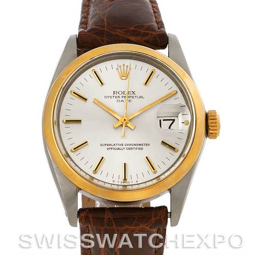 Photo of Rolex Oyster Perpetual Date Vintage Steel and 14K Yellow Gold Watch 1500