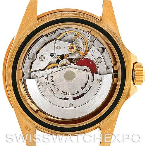 This image shows the back side and internal mechanism of a Vintage Collection Rolex watch.