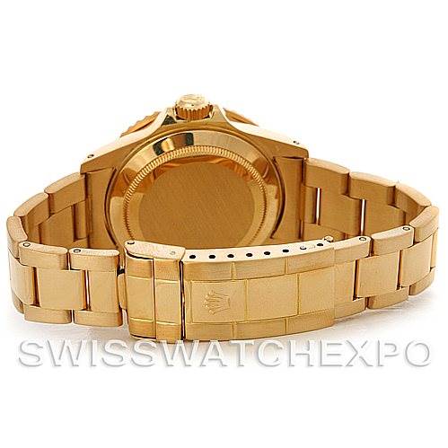 This image shows the back view and bracelet clasp of the Rolex Vintage Collection 16808 Men's Yellow Gold Black Dial 16808 Men's Yellow Gold Black Dial watch.