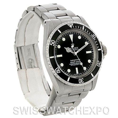 The image shows a Rolex Vintage Collection 1512 Men
s Stainless Steel  1512 Men
s Stainless Steel  Submariner watch at a right-front angle, highlighting the face, bezel, and bracelet.