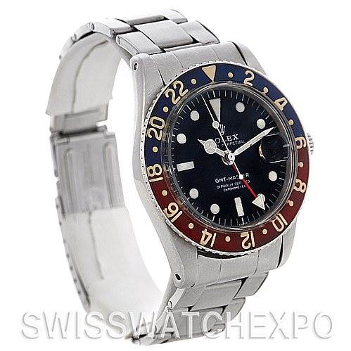 This image shows a Rolex Vintage Collection 6542 Men's Stainless Steel Black Dial 6542 Men's Stainless Steel Black Dial model watch at a slight angle, displaying the bracelet, bezel, case, and dial.
