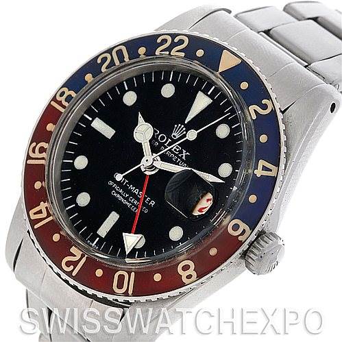 The Rolex Vintage Collection 6542 Men's Stainless Steel Black Dial 6542 Men's Stainless Steel Black Dial model watch is shown at an angled view highlighting the dial, bezel, and part of the bracelet.