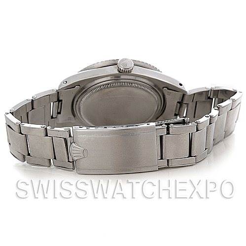 The image shows the back and clasp of a Rolex Vintage Collection 6542 Men's Stainless Steel Black Dial 6542 Men's Stainless Steel Black Dial model watch viewed from the rear.