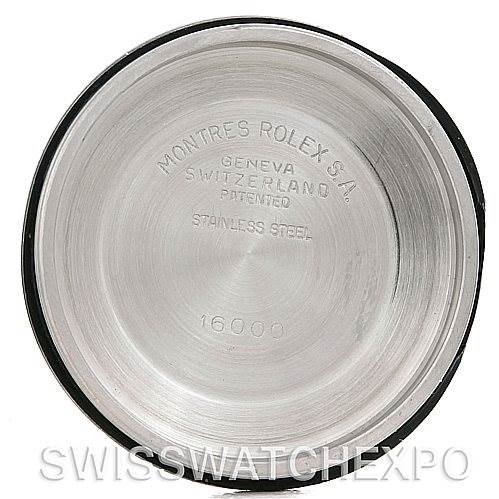 This image shows the interior of the case back of a Rolex Vintage Collection 16013 Men's Stainless Steel White Dial 16013 Men's Stainless Steel White Dial watch with model number and branding details.