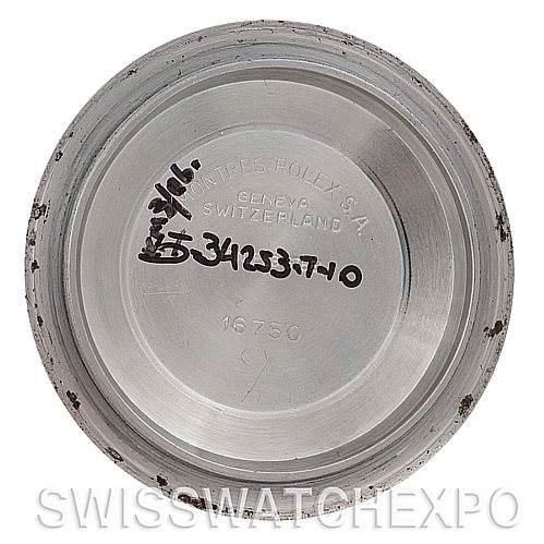 The image shows the inside case back of a Vintage Collection Rolex watch, displaying model and serial numbers.