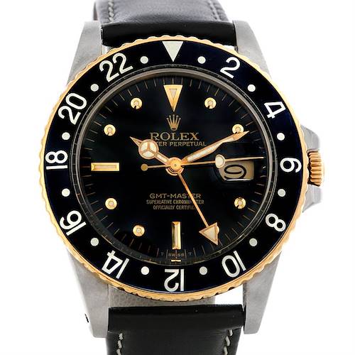 Photo of Rolex GMT Master Men's 18k Gold Steel Vintage Watch 16753