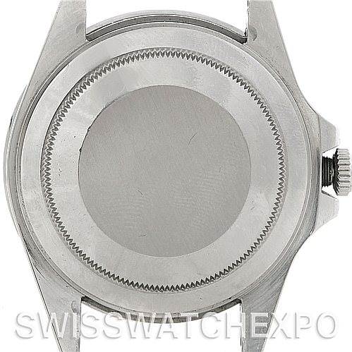 This image shows the back case of a Rolex Vintage Collection 16760 Stainless Steel Black Dial 16760 Stainless Steel Black Dial watch at a direct angle.