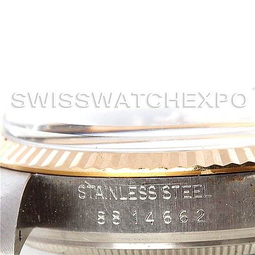 This close-up image shows the side of a Stainless Steel Rolex Vintage Collection 16013 Men's Stainless Steel Champagne Dial 16013 Men's Stainless Steel Champagne Dial watch case with model number 8814662.